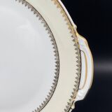 Plat à gâteaux en porcelaine de Limoges liseré jaune et doré