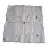 6 petites serviettes a thé anciennes brodées