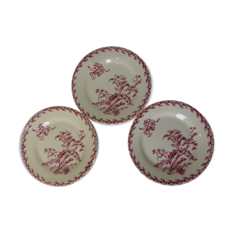 3 flat plates of Gien model Thistles 211215