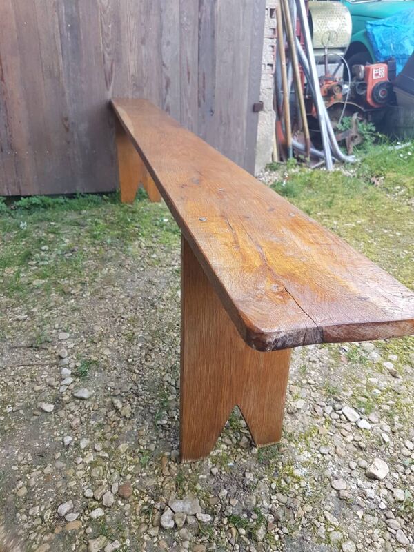 Ancien banc en bois massif vintage