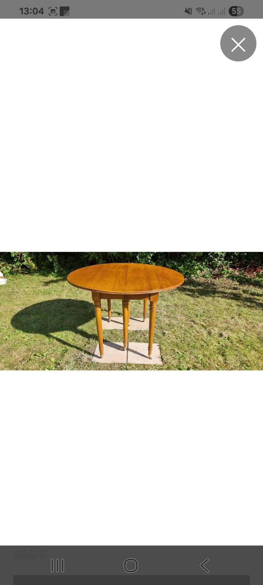 Solid wood table from the 1950s.