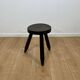 Small brutalist tripod stool in solid wood, 1960