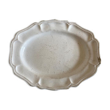 Plat à godrons en terre vernissée Moustiers 18e