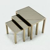 Set 23k Gold Plated Nesting Tables by Belgo Chrom 1970s