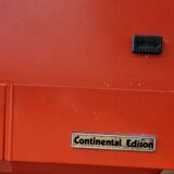 Vintage stereo electrophone record player Continental Edison red orange