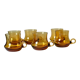 6 mugs in amber glass 1970s
