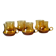 6 mugs in amber glass 1970s