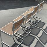 Set of 4 Cesca b32 model chairs in white