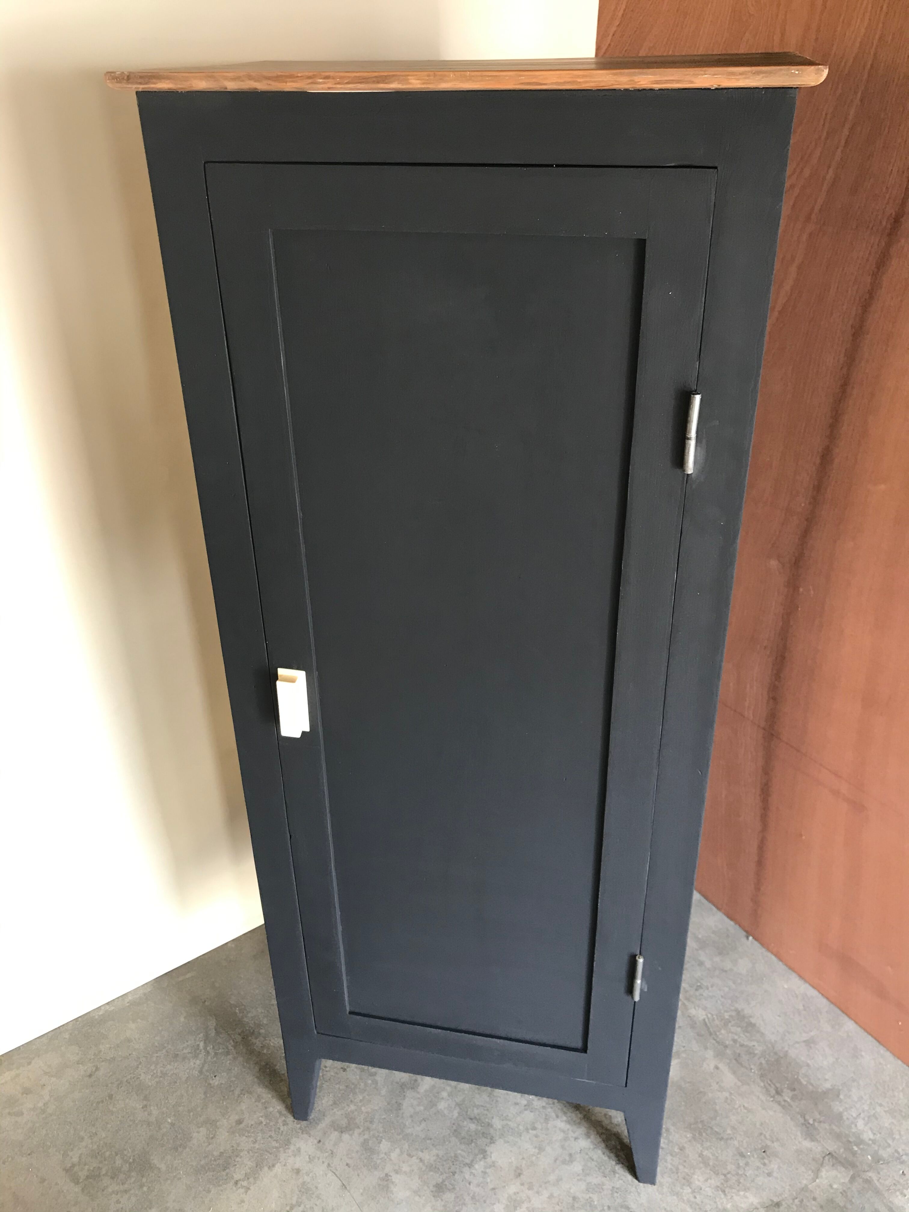 Parisian wardrobe or vintage wood closet, 50s