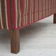 1960s, Danish 2-seater sofa, striped red/multicolor furniture wool.