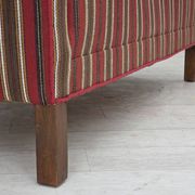 1960s, Danish 2-seater sofa, striped red/multicolor furniture wool.