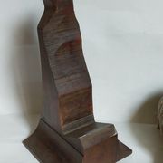 Bust of a woman "the elegant"XIXth in painted plaster signed on its solid wood base