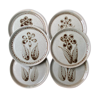 6 dessert plates Sarreguemines Morzine
