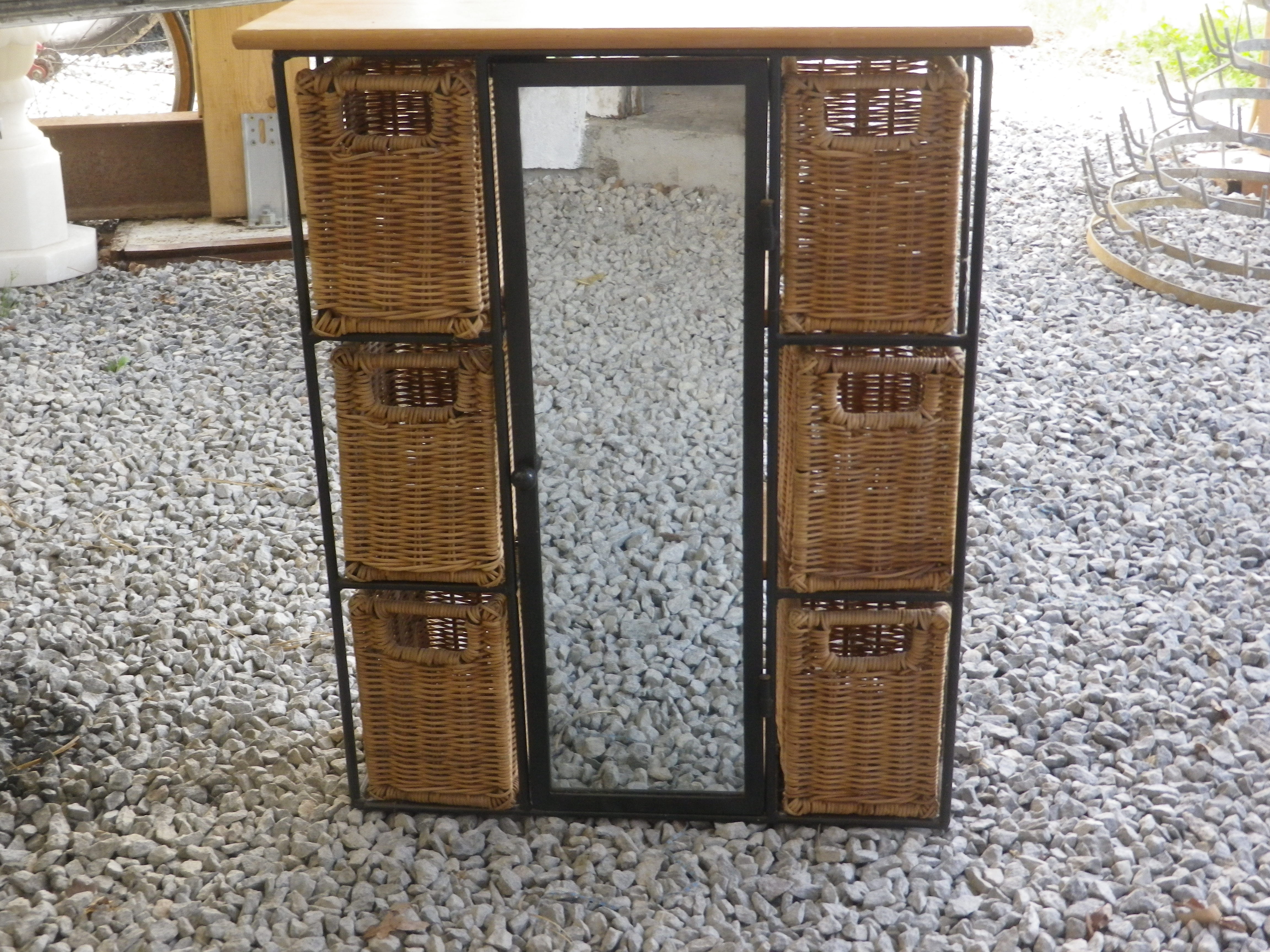 Rattan metal cabinet