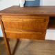 Vintage desk sled legs oak veneer