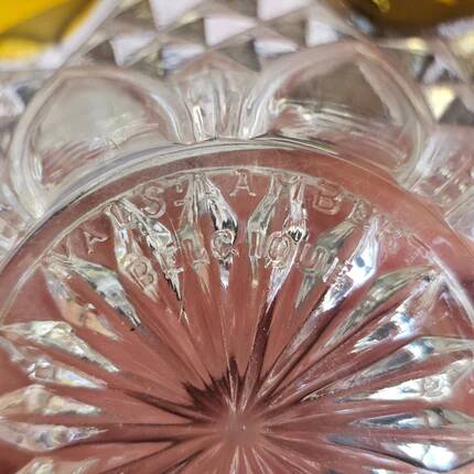 Boîte en cristal ambre et transparent Val Saint-Lambert Art déco