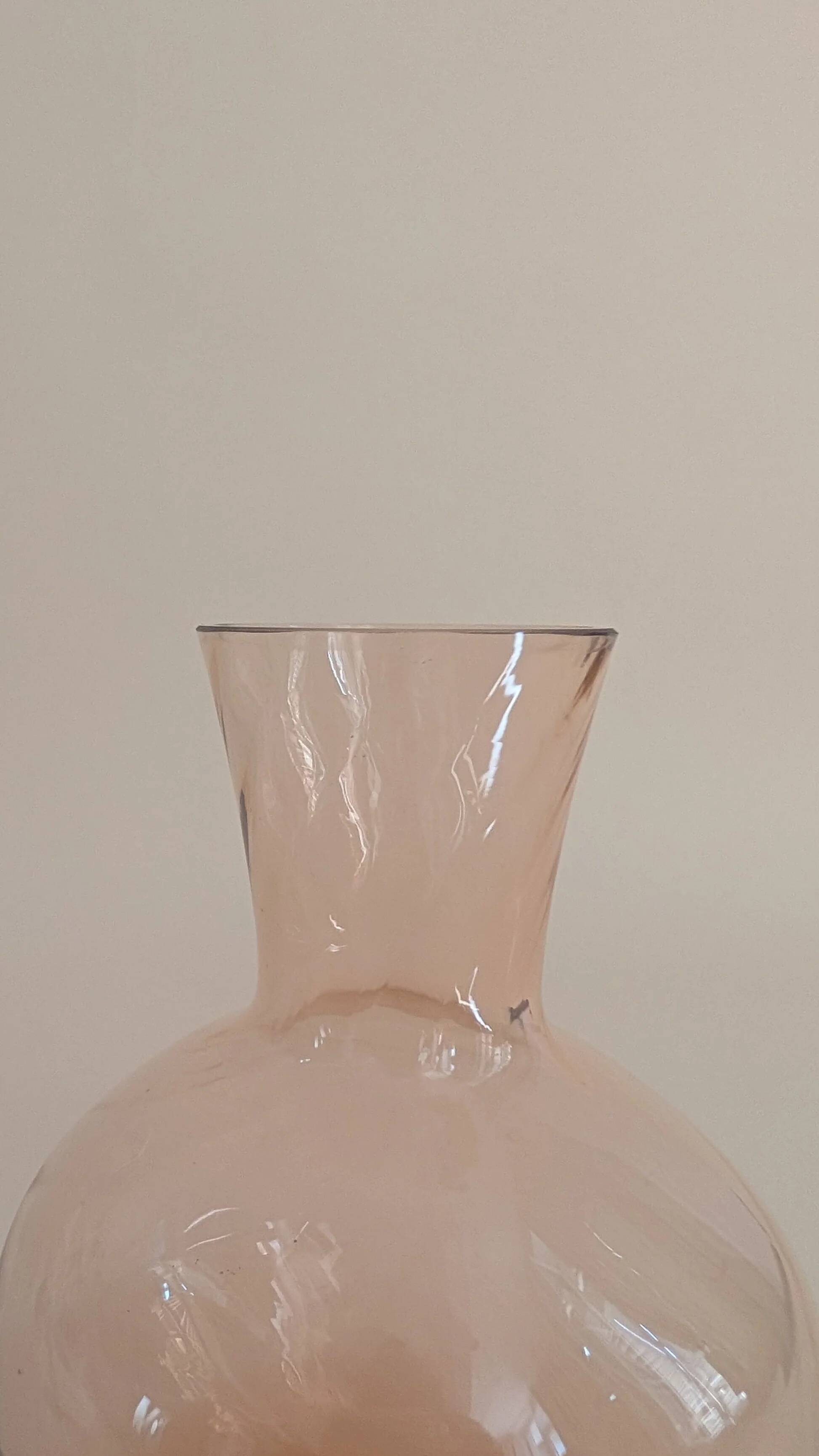 Pink glass carafe