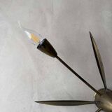 Mid-century Sputnik ceiling lamp brass 1950s