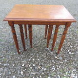 3 oak trundle tables