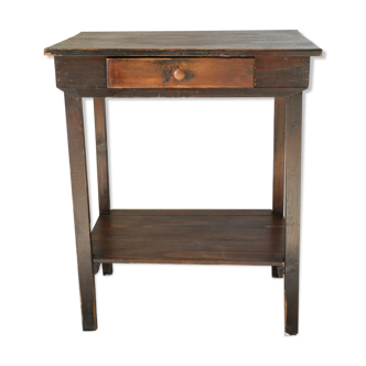 Old country side table in waxed wood