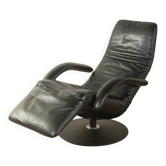 Fauteuil relax JR-7360 de JORI, années 1980, cuir noir