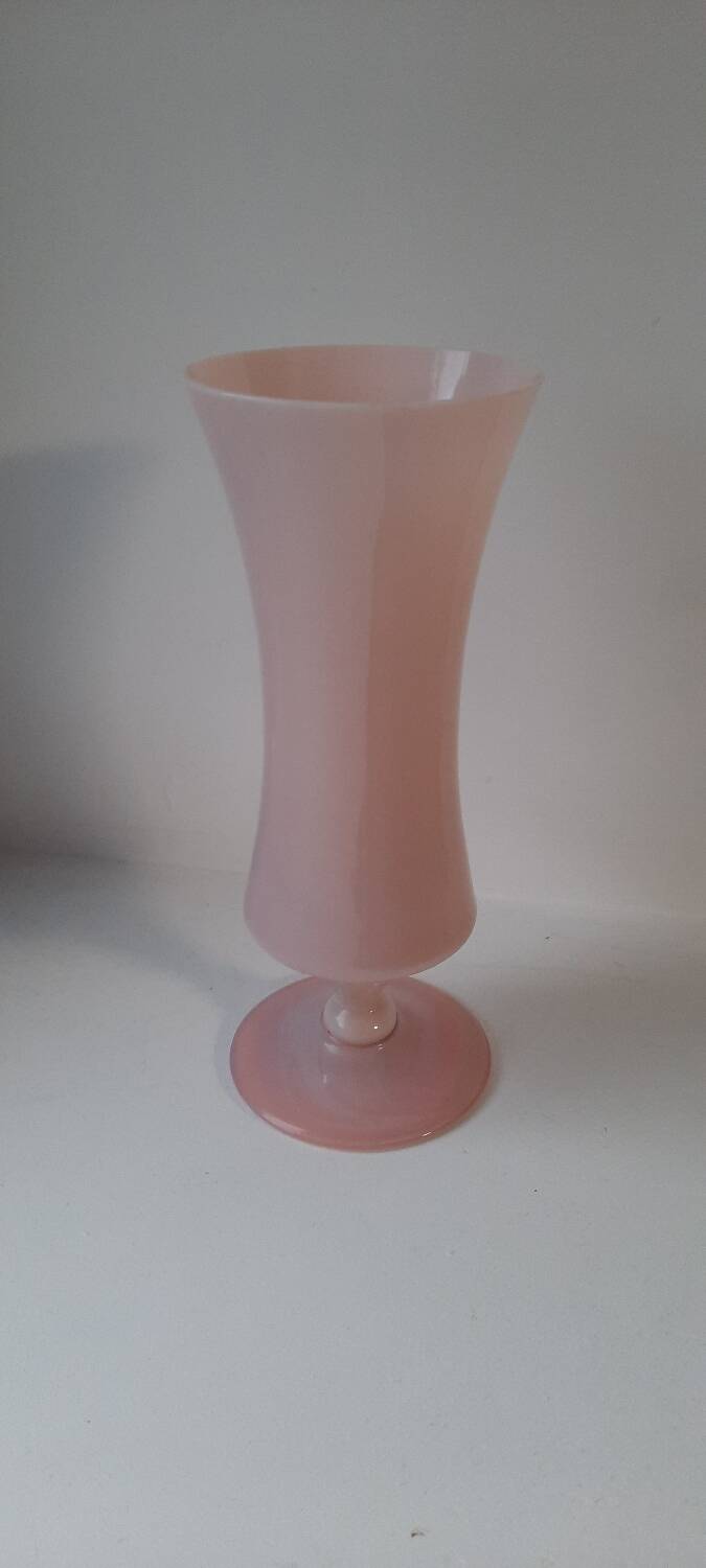 Powder pink opaline vase