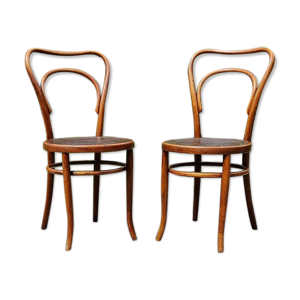 paire chaises bistrot Fischel n°36 1900 ca art nouveau