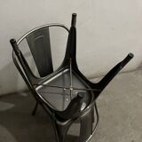 chaise TOLIX  inox et cuir