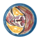 Hand-painted plate decorated with a colorful face 60s