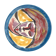Hand-painted plate decorated with a colorful face 60s