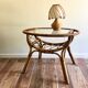 Table basse en rotin verre vintage
