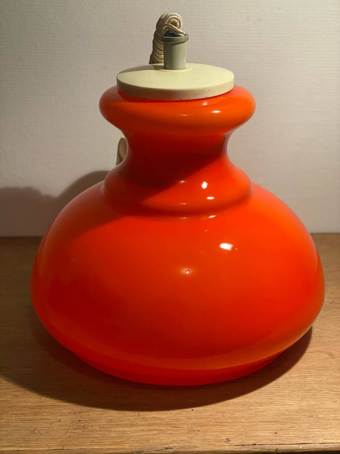 Vintage orange opaline pendant light