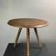 Midcentury wood turned barley twist side table with cork screw legs 1950s