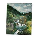 Old waterfall table signed