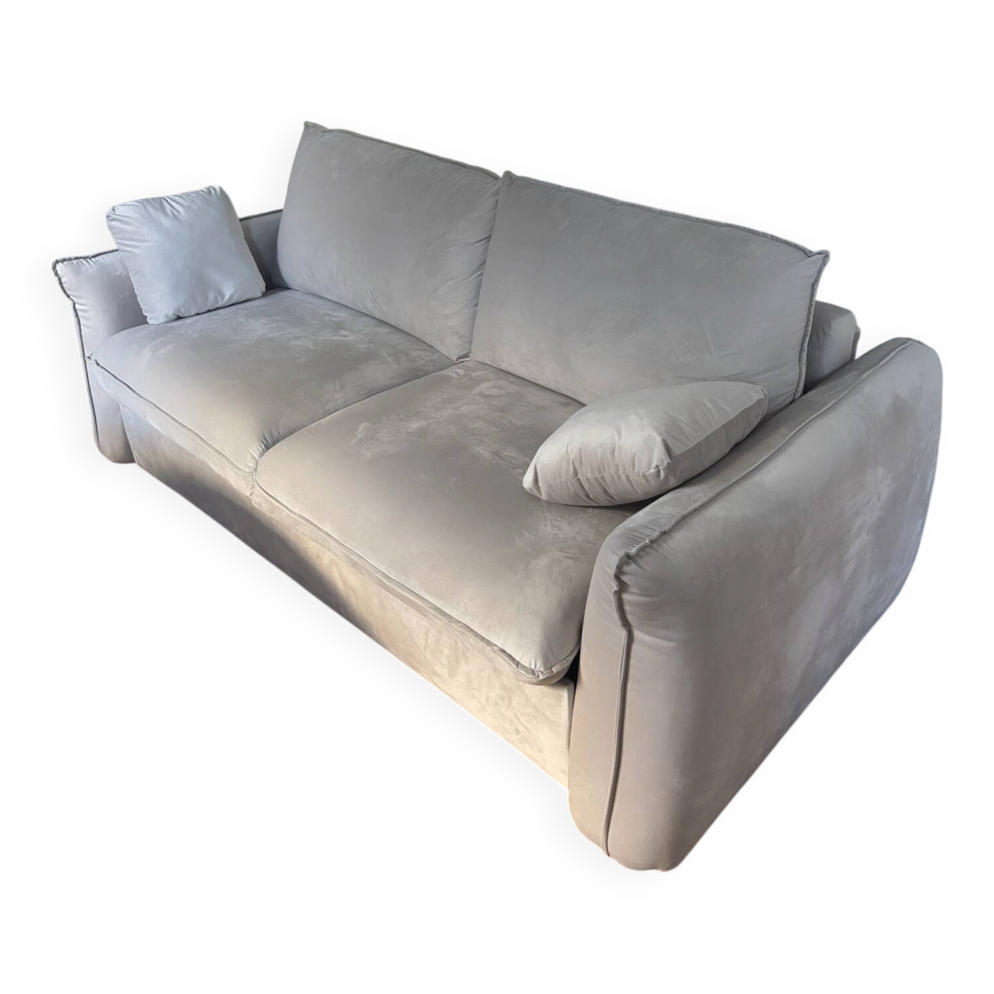 Beige velvet convertible sofa bed sia coco
