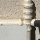 Vintage wooden turned mirror, white, rectangular, 1940s.