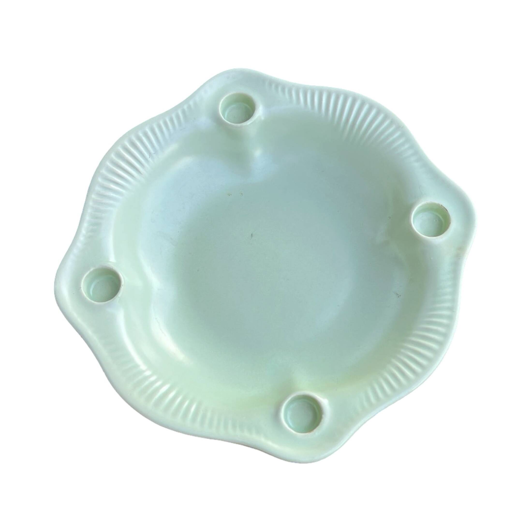 Ceramic Advent Plate/Candle Holder, Jasba, Germany 1960s | Mint Green