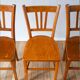 Set of 3 wooden bistro chairs 1950