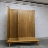 Armoire scandinave 3 portes en teck blond