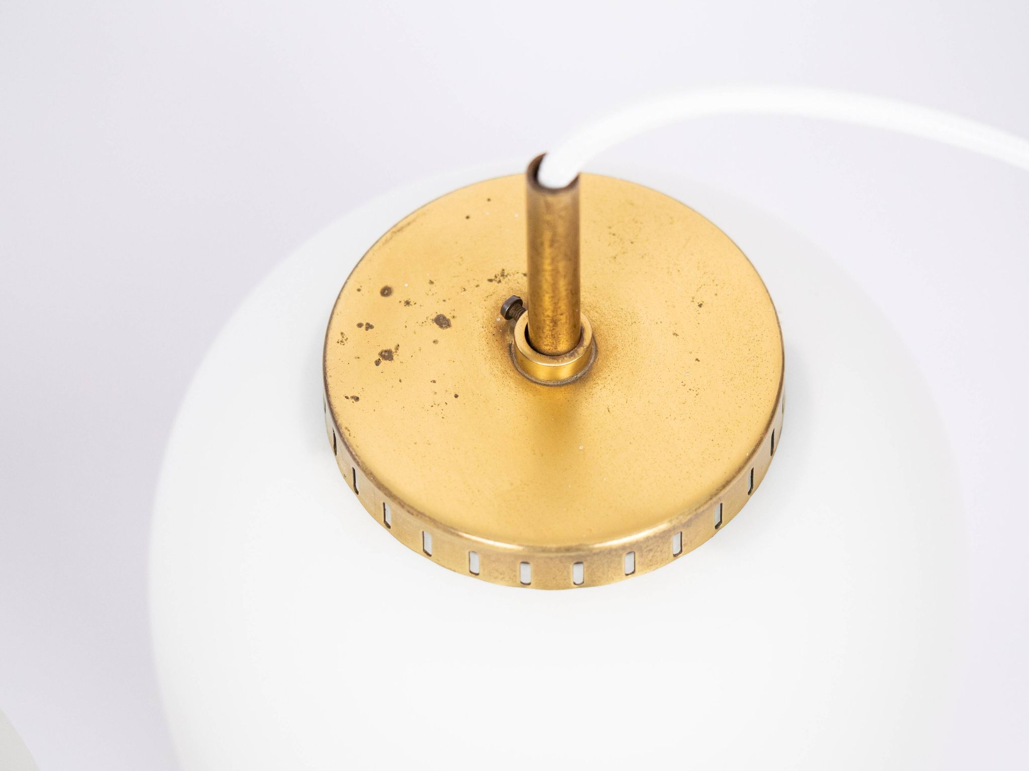 Pair of 2 Danish vintage pendant lamps Kina by Bent Karlby, Lyfa, 1946