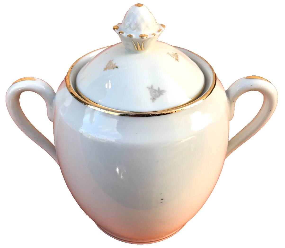 1920s Porcelain Sugar Bowl Frédéric Legrand Limoges France