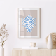 Pop-up Christmas 22 - Wall display white vase blue lines 50cm*70cm