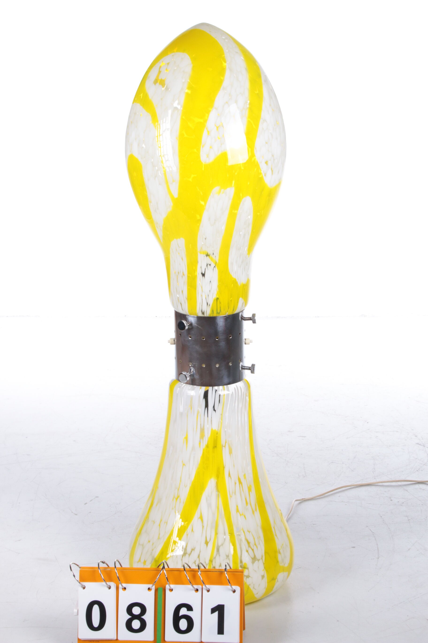 Carlo Nason model Lipstick Design Floor Lamp, Made by Mazzega Italy.