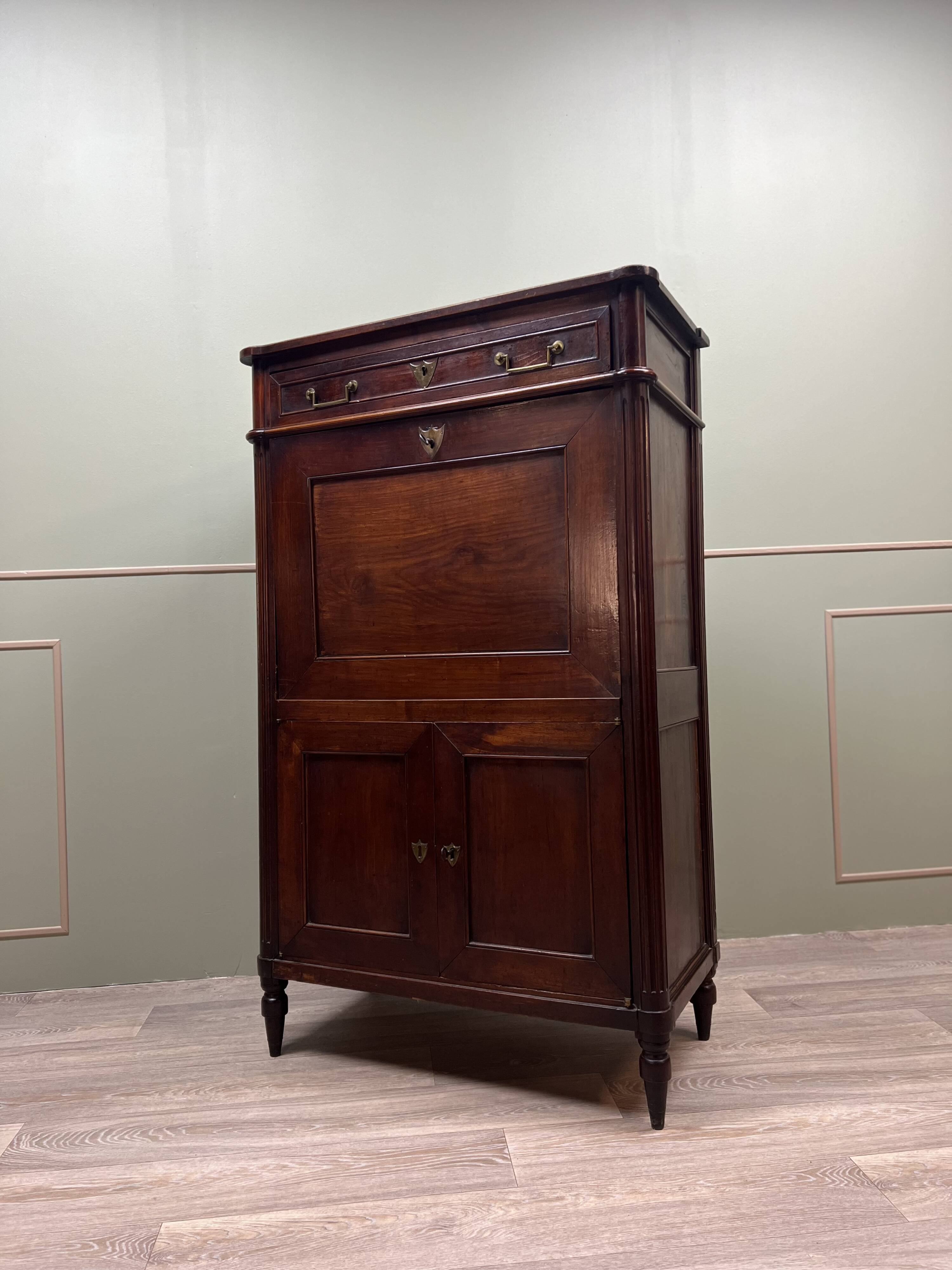 Mahogany Secretary Louis XVI XIII Eme Century