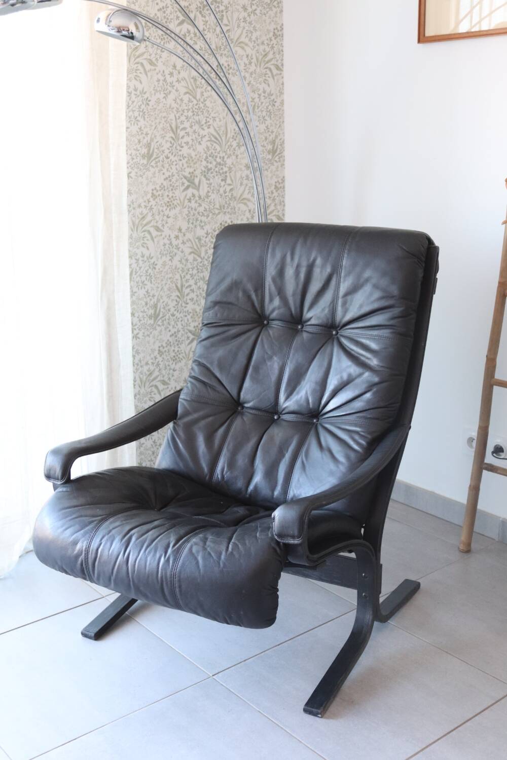 Siesta armchair Westnofa ingmar relling vintage black leather