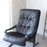 Siesta armchair Westnofa ingmar relling vintage black leather