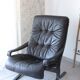 Siesta armchair Westnofa ingmar relling vintage black leather