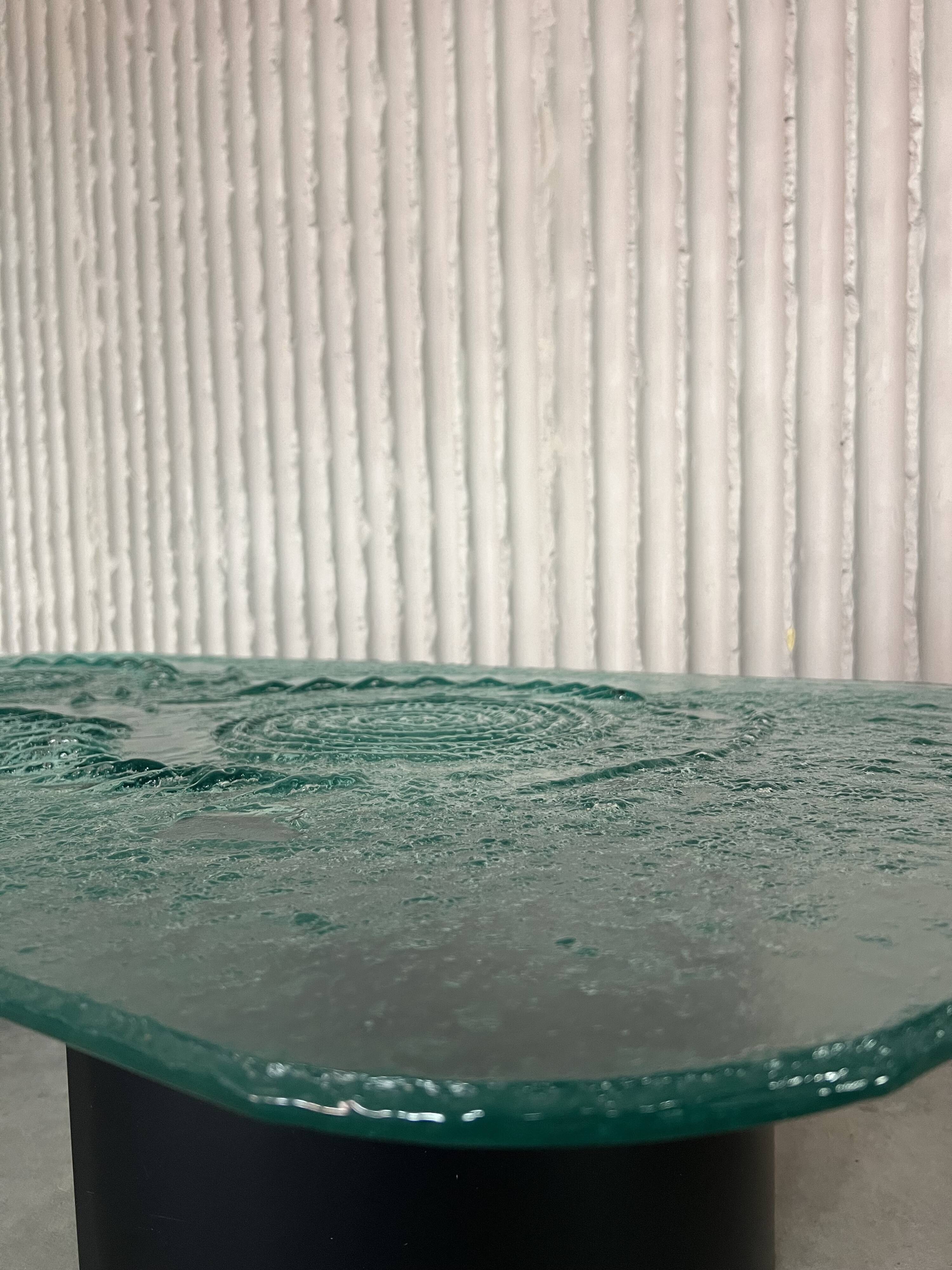 Glass & steel coffee table by Heinz Lilienthal