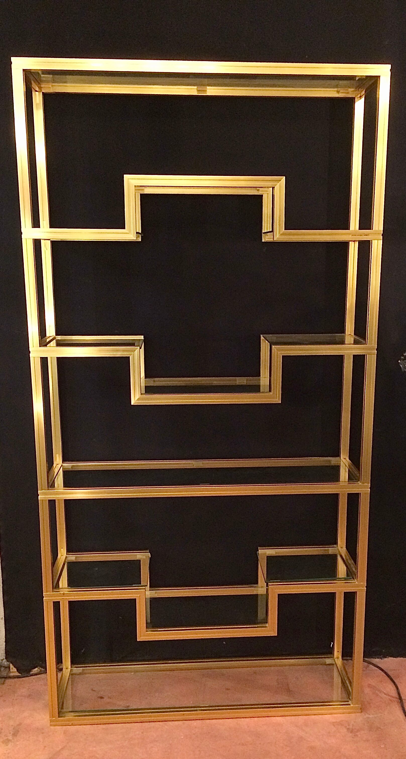 Golden brass floor Pierre Vandel, Paris circa 70