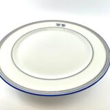 Compotier ou coupe plat à gateau biscuit blanc monogrammé